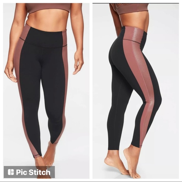 Athleta Salutation Colorblock Asym Powervita Leggings Tights small - Picture 1 of 16